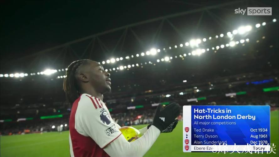 英超-埃泽帽子戏法特罗萨德助攻建功 阿森纳4-1大胜热刺